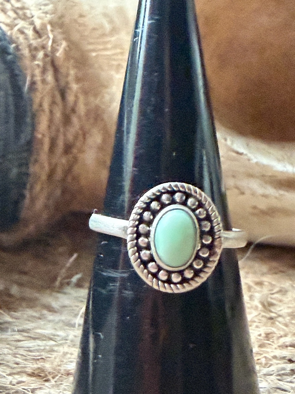 Sterling-Style Silver Ring with Paloma Oval Stone